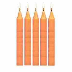 Chime Candles - Orange - 4 x 0.5 inch unscented