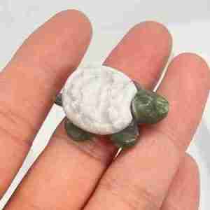 Howlite Turtle Crystal Sculpture Totem Statue