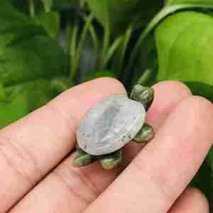 Labradorite Turtle Crystal Sculpture Totem Statue