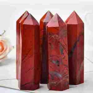 Red Jasper Crystal Pillar Tower Obelisk Point Wand