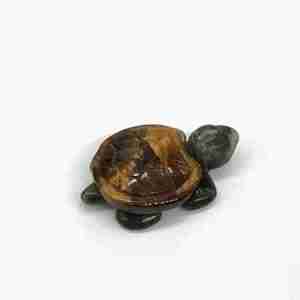 Tiger's Eye Turtle Crystal Sculpture Totem Statue
