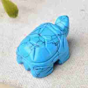 Turquoise Turtle Crystal Sculpture Totem Statue