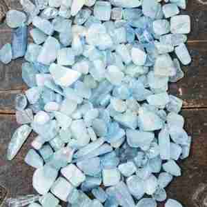 Aquamarine Crystal Medium Tumbled Polished Stone