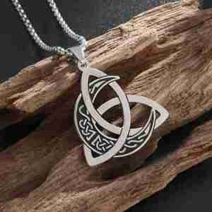 Crescent Moon Triquetra Necklace