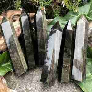 Gold Obsidian Crystal Pillar Tower Obelisk Point Wand