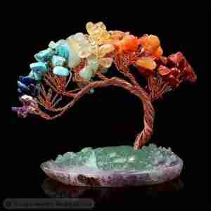 Seven Chakras Crystal Tree of Life Gemstone Tree Decor