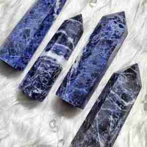 Sodalite Crystal Pillar Tower Obelisk Point Wand