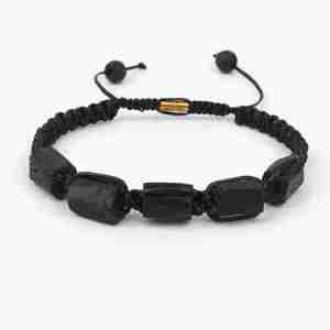 Black Tourmaline Crystal Adjustable Rope Bracelet