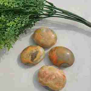Yellow Bumblebee Jasper Palm Worry Stone