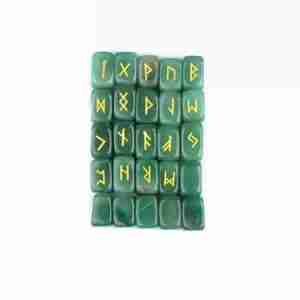 Aventurine Crystal Divination Engraved Rune Stones