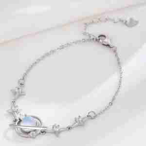 Planet Charm Moonstone Bracelet