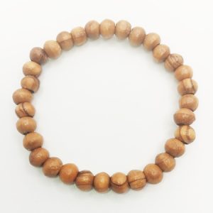 Olive Wood Bead Stretch Bracelet