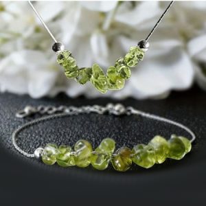 Peridot Necklace & Bracelet Set