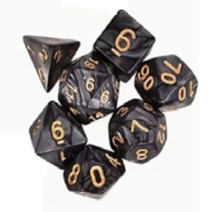 Polyhedral Dice, Black Pearl