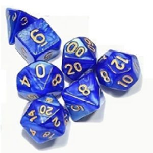 Polyhedral Dice, Blue Pearl