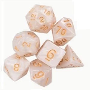 Polyhedral Dice, White Pearl
