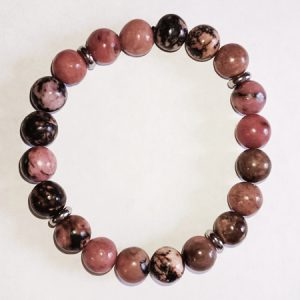 Rhodonite & Stainless Steel Stretch Bracelet